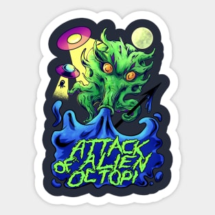 Attack of alien octopi Sticker